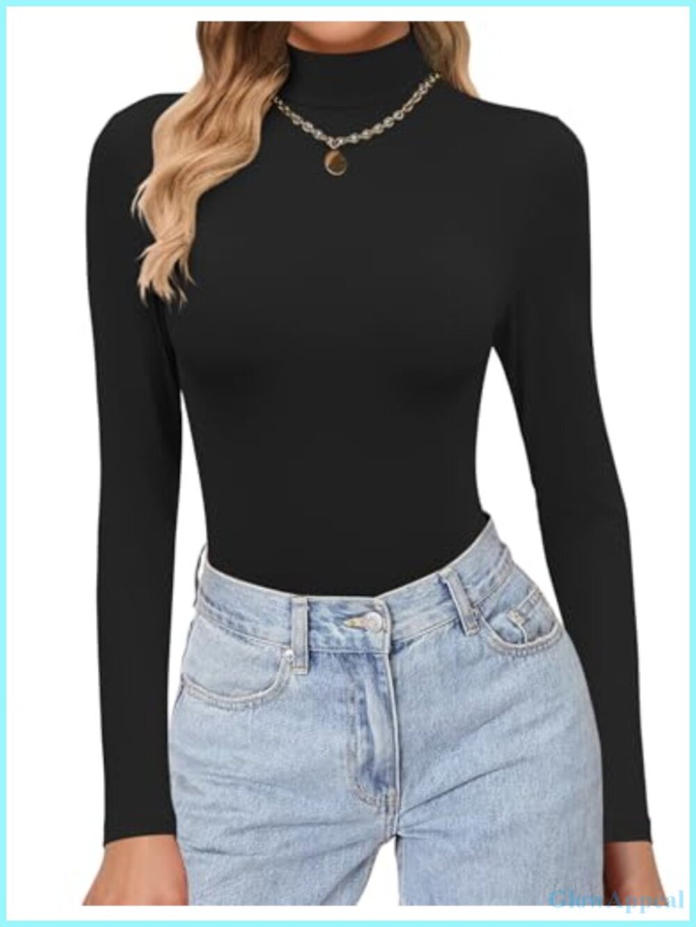 Women's Turtleneck Shirt Long Sleeve Lightweight Fitted Thermal Top